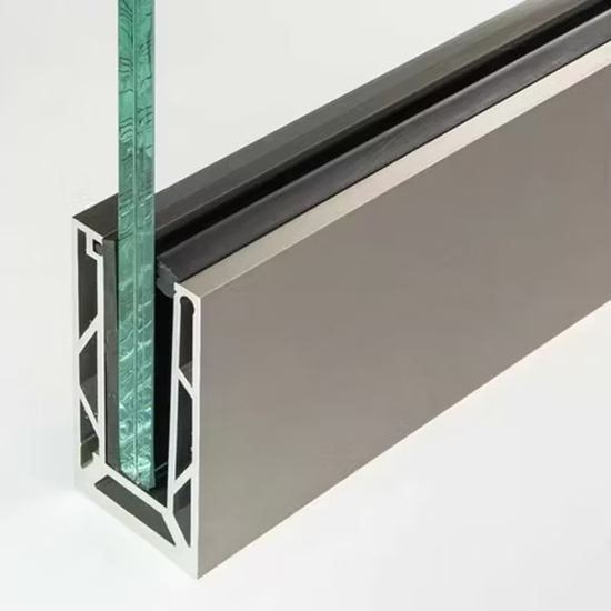 Barandillas semi-marco de acero inoxidable con abrazaderas para vidrio de base o zapatas de base